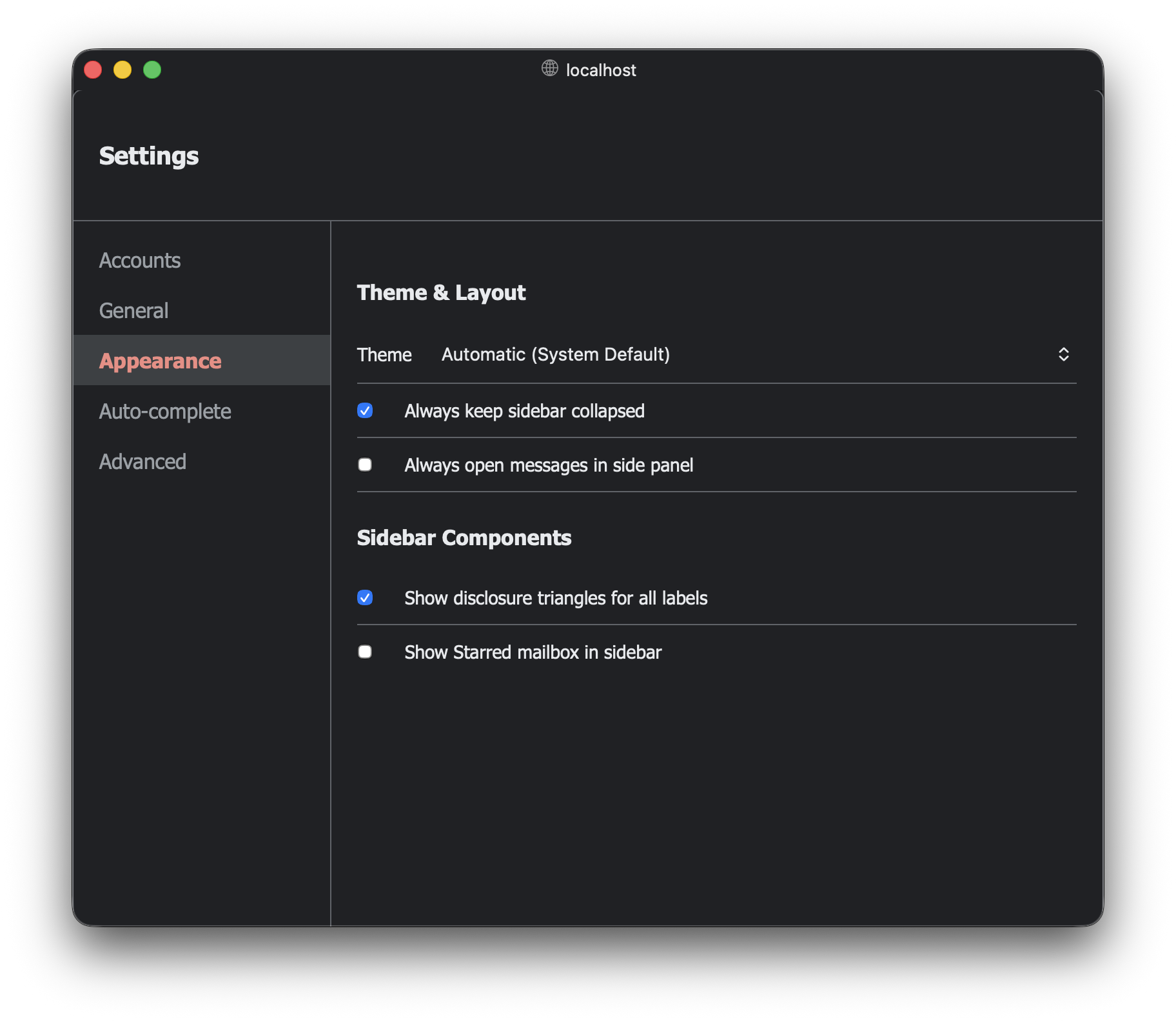 Appearance Settings